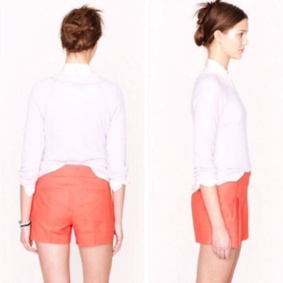 J.crew coral pink pleated shorts size 8 - Picture 2 of 9